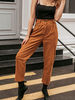 Frauen Cropped Pants Kaffee Brown Cordhose