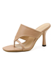 Frauen Deep Apricot Flip Flops Trendy Leder Höhe Erhöhung Stiletto Hausschuhe