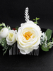 Frauen; die Kamm-weiße Seidenblumen-Haar-Zusätze für Braut Wedding sind