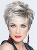 Frauen Echthaar Perücken Weiß Layered Straight Medium Perücken