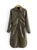 Frauen Etuikleider Hunter Green Turndown Kragen PU Leder Fabulous Tube Kleid