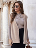 Frauen-Faux-Fell-Mäntel ärmellose Frontknopf Beiläufige hellbraune Winter-Polyester