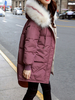 Frauen Faux-Pelz-Mäntel Puffer mit Kapuze Langarm Taschen Zip Up Wintermantel