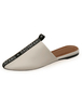 Frauen flache Maultiere Runde Zehe Buchstaben gedruckt Backless Mule Loafers