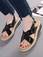 Frauen flache Sandalen Chic Leder