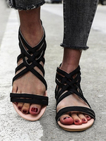 Frauen flache Sandalen Chic Open Toe Flat Terry Sommer flache Sandalen