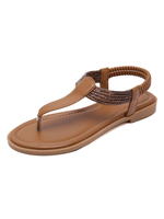 Frauen flache Sandalen flache Leder lässig