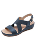 Frauen flache Sandalen flache Leder lässig