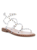 Frauen Flache Sandalen Nieten PVC Upper Summer Flache Sandalen