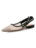 Frauen flache Sandalen Schleifen Stoff gewickelt Ferse Spitze Chic
