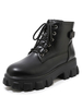 Frauen Flatform Kampfstiefel Schnüren Runde Kappe 2;4 "Booties