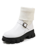 Frauen Flatform Stiefeletten Round Toe Buckle Platform 2 "Booties