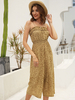 Frauen gelber Overall Ärmelloser Polyester breiter Sommer-Spielanzug