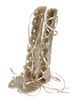 Frauen Gladiator Sandalen Gold Thong Detail Lace Up Sandale Schuhe