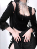Frauen Gothic Bluse Schwarz Schnürung Langarm Polyester Gothic Top