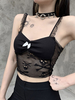 Frauen Gothic Cami Black Lace Polyester Sexy Tops