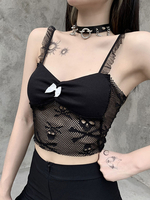 Frauen Gothic Cami Black Lace Polyester Sexy Tops