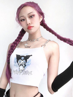 Frauen Gothic Camisole White Chains Polyester Sexy Top