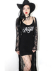 Frauen Gothic Kleid Schwarz Kurzarm Polyester Bodycon Kleid