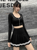 Frauen Gothic Rock Black Academic Polyester Faltenrock