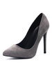 Frauen-Grau Pumps Spitzschuh-Absatz-Plus Size Schuhe