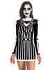 Frauen Halloween Kostüme Schwarz Stretch Kleid Polyester Bodycon Feiertage Kostüme