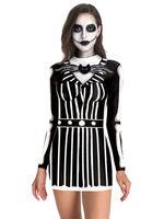 Frauen Halloween Kostüme Schwarz Stretch Kleid Polyester Bodycon Feiertage Kostüme