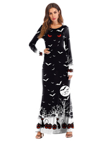 Frauen Halloween Kostüme Schwarz Stretch Kleid Polyester Feiertagskleid