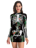 Frauen Halloween Scary Kostüme Schwarz Stretch Kleid Polyester Holiday Bodycon Holidays Kostüme