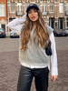 Frauen hellgrau Pullover V-Neck Sleeveless Polyester Pullover Weste