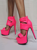 Frauen High Heel Stiefel PU Leder Open Toe Stiletto Heel Sexy Heel Booties