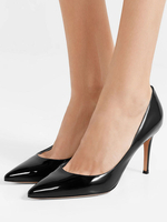 Frauen High Heels 2020 Schwarz Spitzschuh Slip On Kleid Schuhe