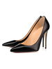 Frauen High Heels Black Pointed Toe Slip On Stiletto Absatz Pumps