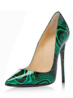 Frauen High Heels Grün Spitzschuh Stiletto Heel Slip On Schuhe Kleid Schuhe