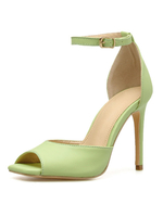 Frauen High Heels Knöchelriemen Peep Square Toe Pfennigabsatz Pumps