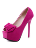 Frauen High Heels Peep Toe Plattform Bogen Stöckel Absatz Slip On Pumps Rose Rot Sexy Schuhe