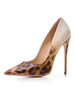 Frauen High Heels Pointed Toe Leopardenmuster Stiletto Heel Nude High Heel Schuhe