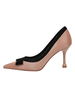 Frauen High Heels Slip-On Spitze Zehen Stiletto Heel Bows Black Satin Pumps
