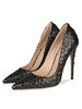 Frauen High Heels Spitze Zehen Stiletto Absatz PU Leder Chic Schwarz Sexy Heels