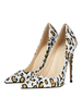 Frauen High Heels Spitze Zehen Stiletto Heel White Leopard High Heel Pumps