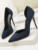 Frauen High Heels Spitzspitze Stöckelabsatz Chic Wildleder Leder Königsblau Sexy Stöckelschuhe