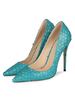 Frauen High Heels Spitzspitze Stöckelabsatz PU Leder Hell Himmelblau Sexy Heels