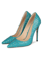 Frauen High Heels Spitzspitze Stöckelabsatz PU Leder Hell Himmelblau Sexy Heels
