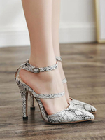 Frauen High Heels Spitzzehen Stiletto Heel Chic Leopard Muster Sommer Knöchel Heels