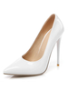 Frauen High Heels Weiß Spitz Stiletto Heel Slip On Pumps Kleid Schuhe
