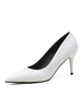 Frauen High Heels White Pointed Toe Stiletto Absatz Slip On Pumps