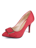 Frauen High Heels Wildleder Spitz Metall Detail Slip On Schuhe