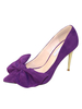 Frauen High Heels Wildleder spitze Zehe Bogen Slip On Pumps
