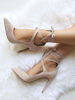 Frauen High Heels Wildleder Spitzschuh Schnürschuhe Partyschuhe