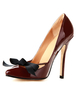 Frauen Hoch Absatzs Dunkle Braue Spitz Zehe Schleife Stilett Absatz 2021 Schlüpfen Pumps Frauen Leder Kleid Schuhe